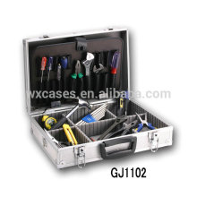 Portable Aluminum Tool Box With Fold-down Tool Pallet And Adjustable Compartments Inside